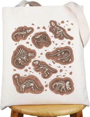 G2TUP Dinosaur Skeleton Fossil Tote Bag Science Teacher Gifts Paleontology Gifts Dino Bones Gifts Paleontologist Tote Bag