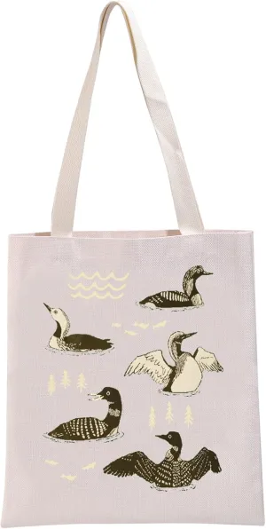 G2TUP Funny Loon Lover Gift Loon Family Tote Bag Wildlife Lover Gift Bird Lover Gift Nature Enthusiast Gift