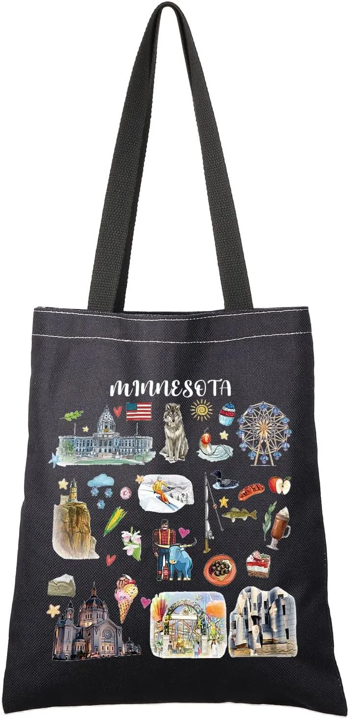 G2TUP Minnesota Gift Minnesota State Lover Tote Bag Minnesota Tourist Travel Bag Minnesota Souvenir Handbag
