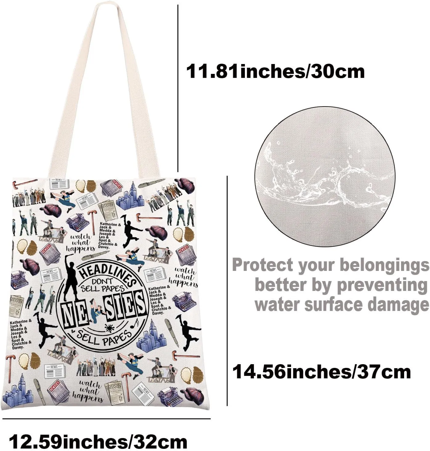 G2TUP Musical Tote Bag Musical Lover gifts Katherine & Jack & Medda & Joseph & Gifts Musical Shoulder Bag