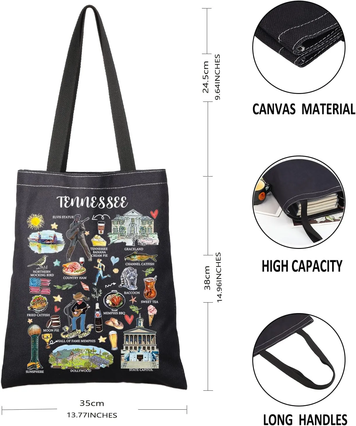 G2TUP Tenness- State Souvenirs Gift Tenness- Travel Tote Bag Tenness- Home Handbag Tenness- Tourism Gift