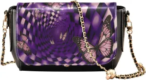 GAIGEO Mardi Gras Pattern Crossbody Leather Bags for Women, Leather Crossbody Bag, Womens Leather Crossbody Bags