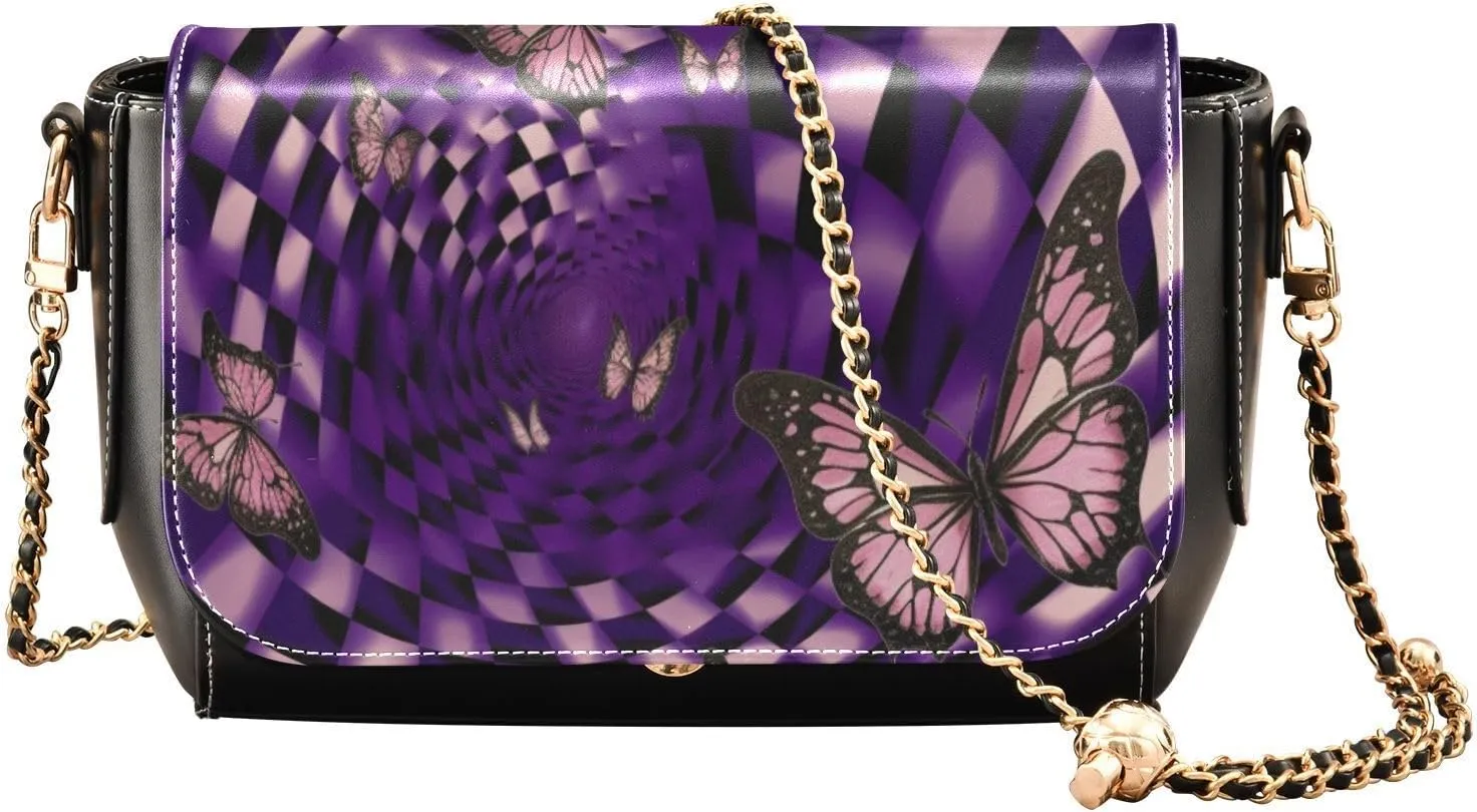 GAIGEO Mardi Gras Pattern Crossbody Leather Bags for Women, Leather Crossbody Bag, Womens Leather Crossbody Bags