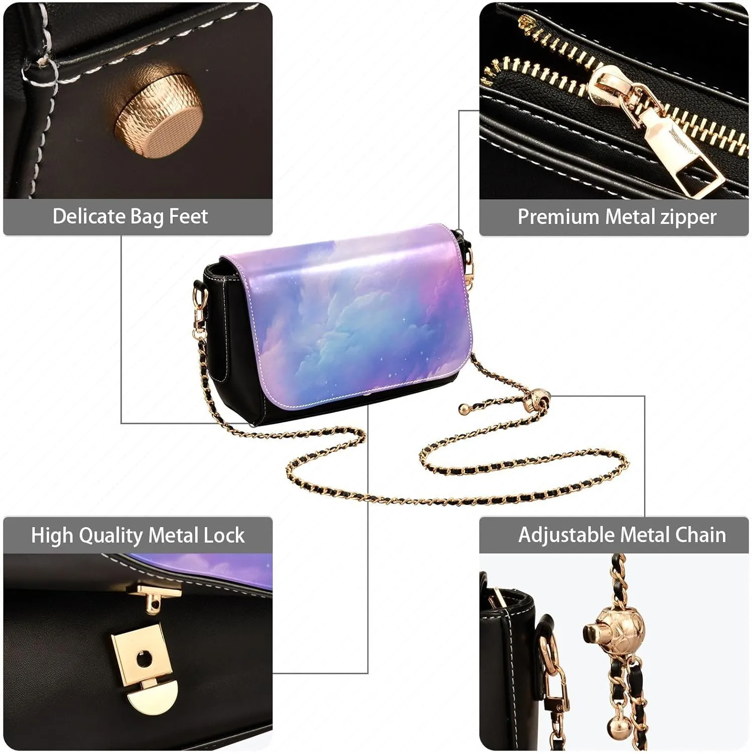 GAIGEO Roses and Dragonflies Leather Women Crossbody Bag, Leather Purses for Women Crossbody Bag, Women's Shoulder Bag
