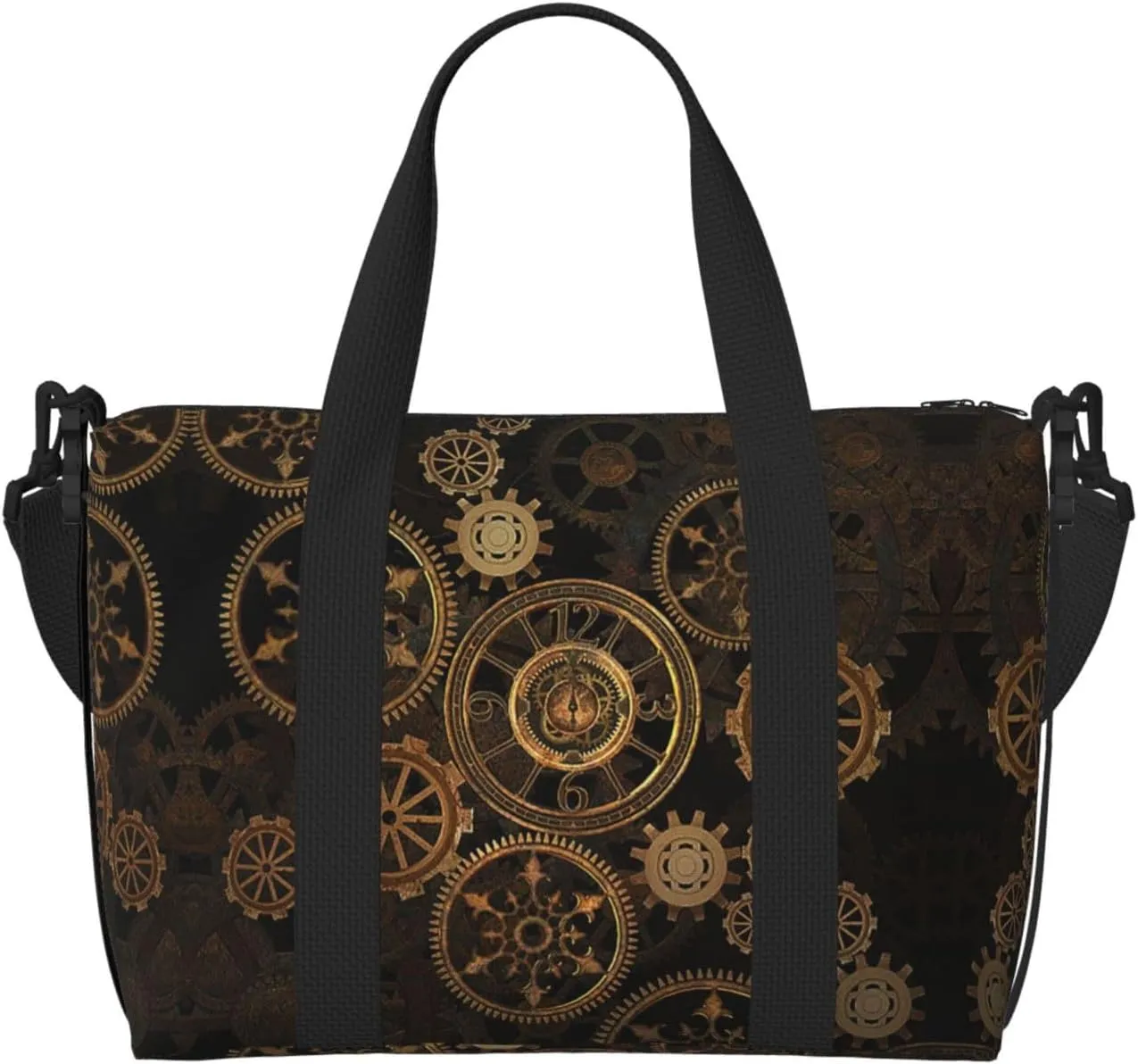 Gears Clock Bronze Century Personal Item Travel Bags for Women - Durable Travel Duffel Bags, Gym Bags for Overnight Trips