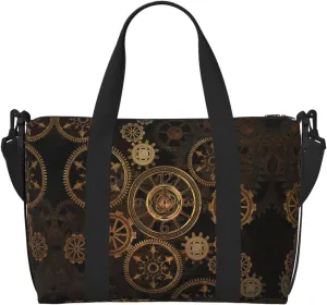 Gears Clock Bronze Century Personal Item Travel Bags for Women - Durable Travel Duffel Bags, Gym Bags for Overnight Trips