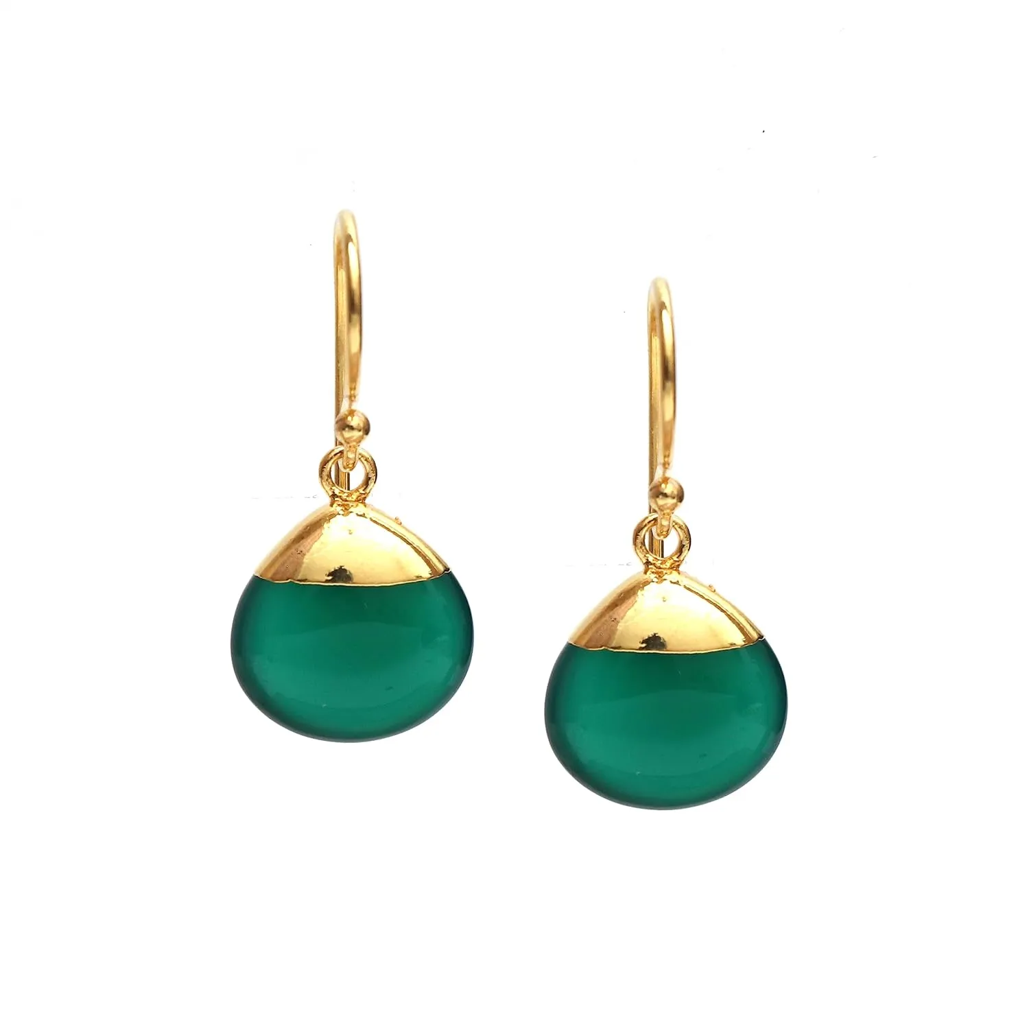 Gempires Natural Green Onyx Pear Dangle Earring Crystal Jewelry Handmade Boho Earring For Women Gemstone Jewelry (Green Onyx)