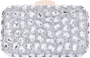 Gemstone Clutch Purses for Women Wedding Party, Rhinestone Purse Crystal Evening Bag for Women Evening
