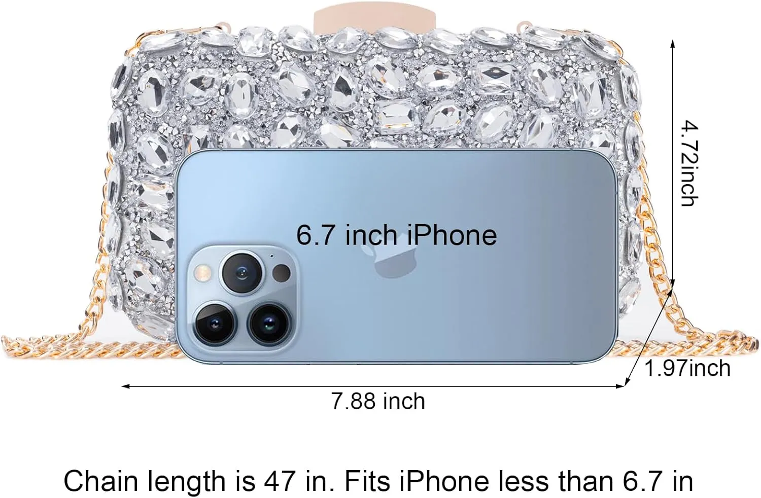 Gemstone Clutch Purses for Women Wedding Party, Rhinestone Purse Crystal Evening Bag for Women Evening