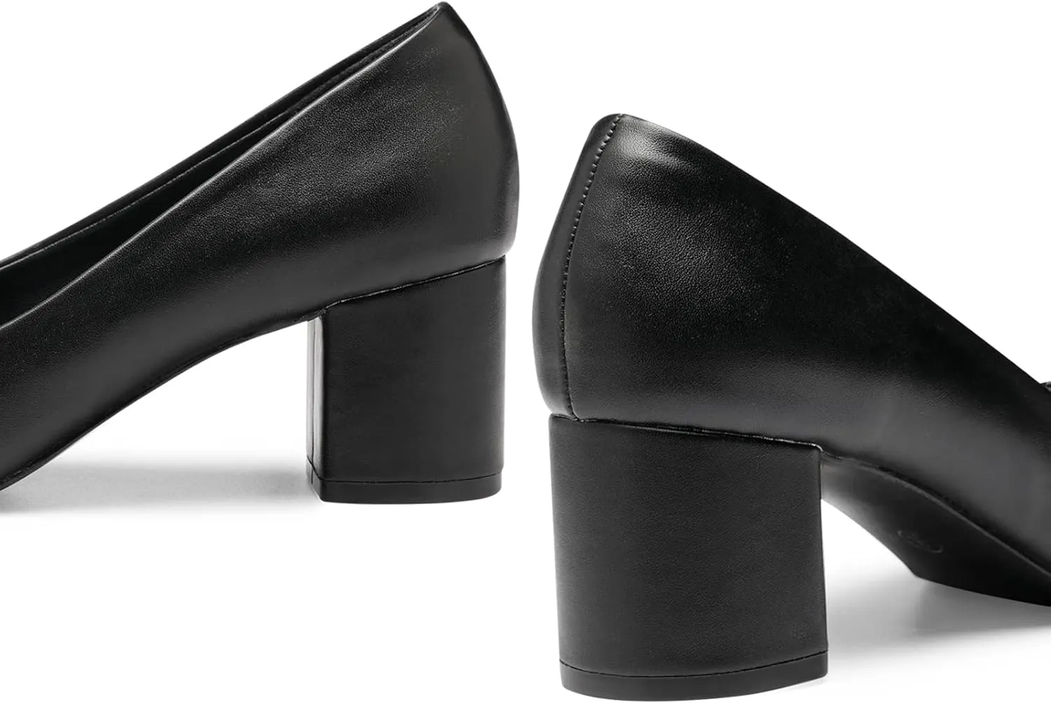 GENSHUO Women's Closed Toe Heels Low Chunky Block Dress Pumps Shoes Comfortable Slip On Pointed Toe Heel Work Wedding Office Evening Walking Party