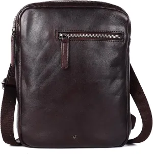 Genuine Italian Leather Shoulder Crossbody Sling Bag for Men - Adjustable Strap for Office, Travel, Casual & Hiking