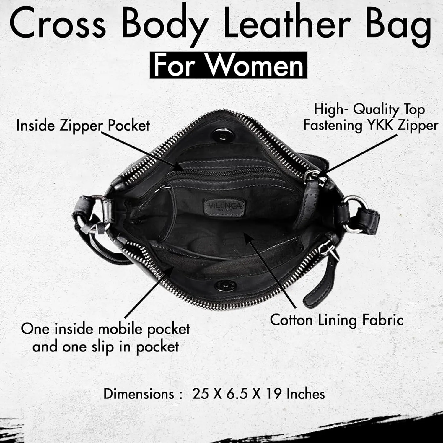 Genuine Leather Crossbody Sling Bag for Women - Trendy Casual Office Bag with Adjustable Strap