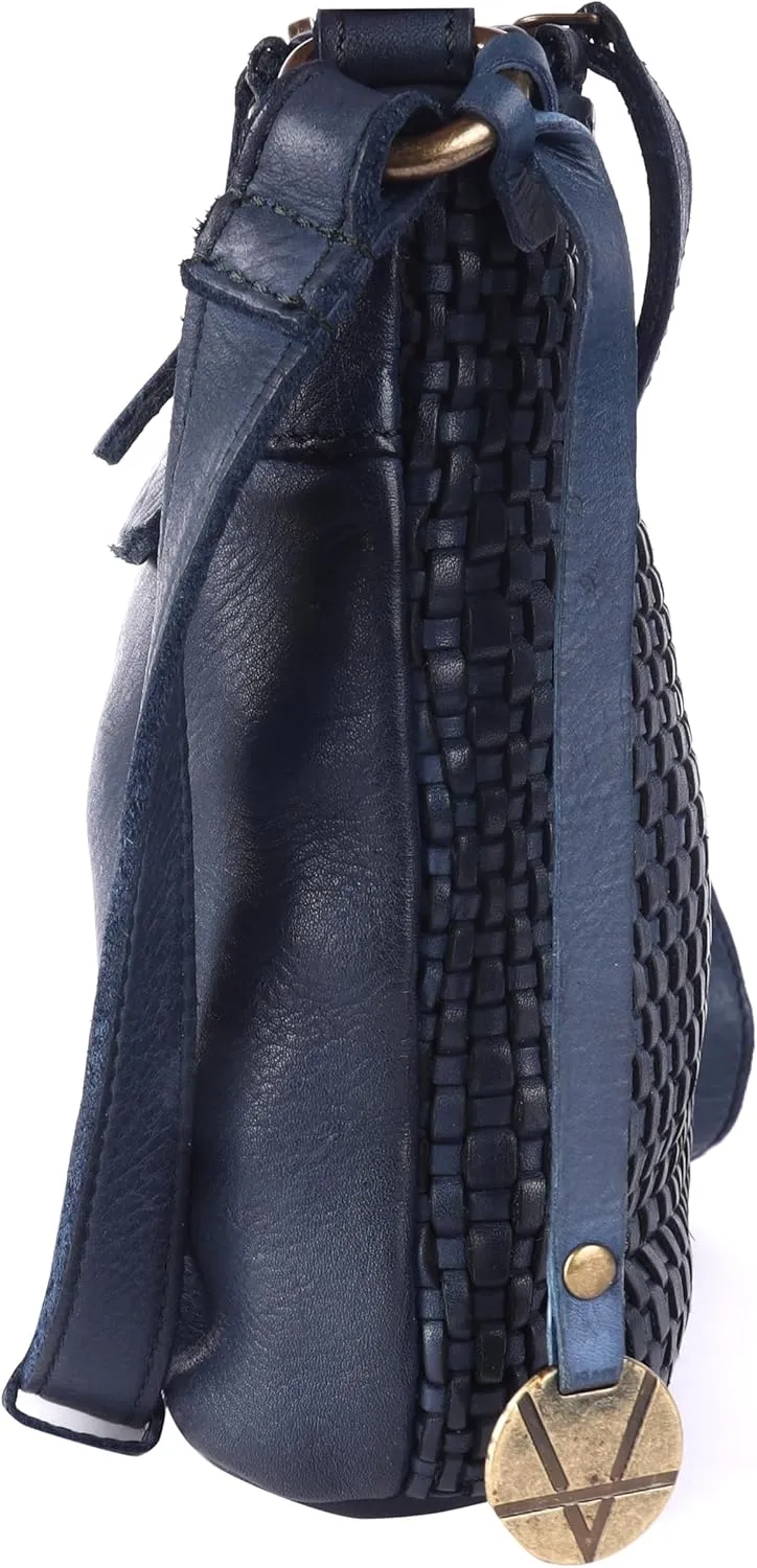 Genuine Leather Crossbody Sling Bag for Women - Trendy Casual Office Bag with Adjustable Strap