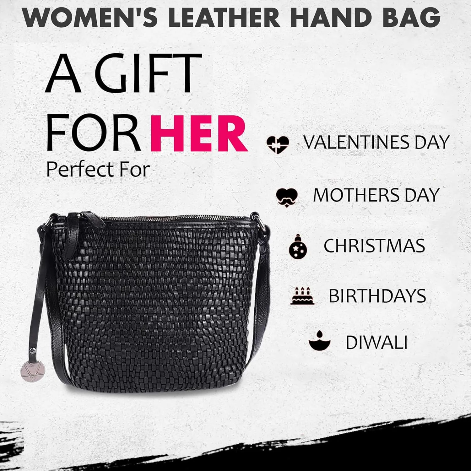 Genuine Leather Crossbody Sling Bag for Women - Trendy Casual Office Bag with Adjustable Strap