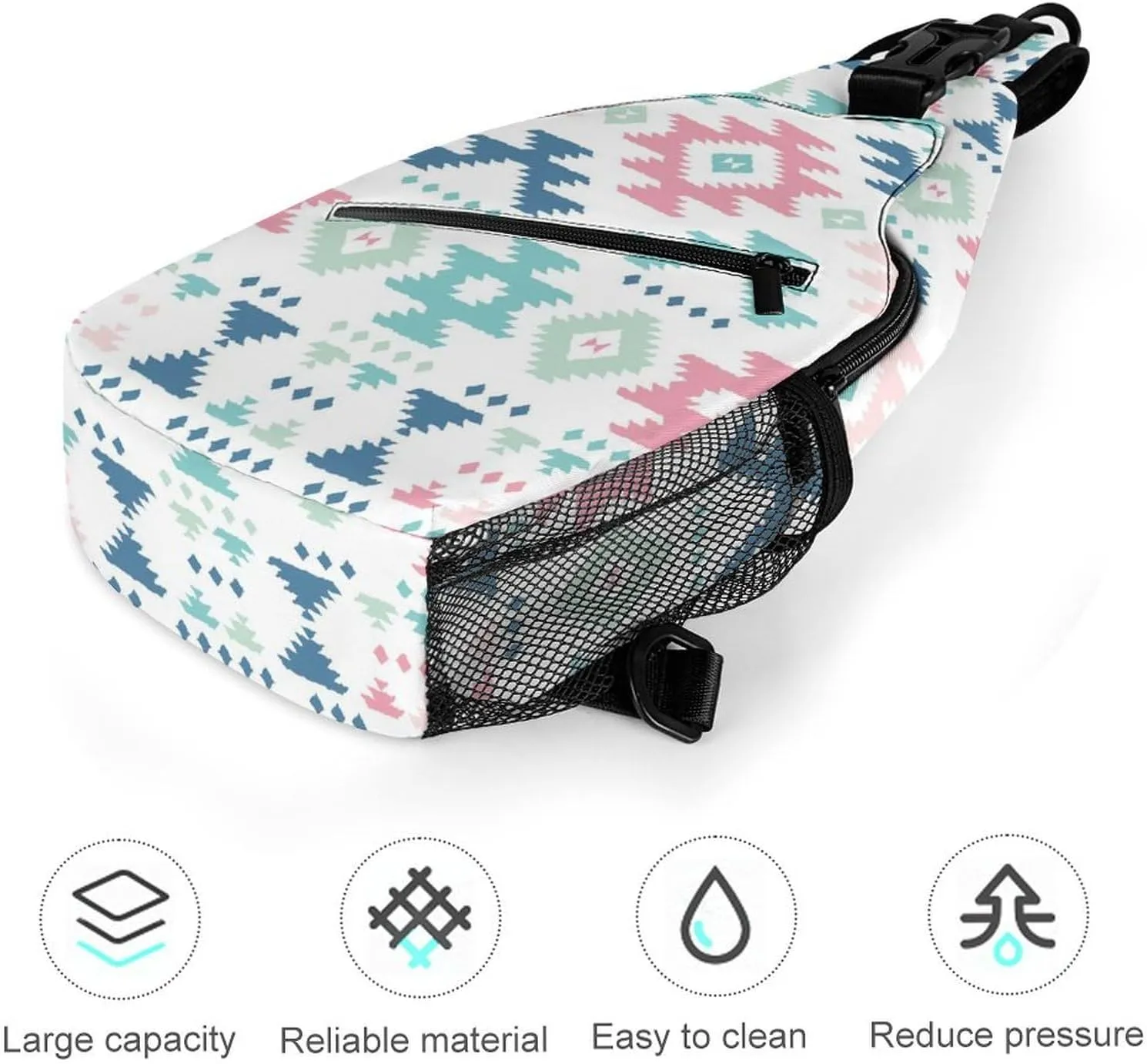Geometric Ethnic Tribal Sling Backpack, Crossbody Shoulder Bag, Chest Bags for Outdoor Travel Fitness