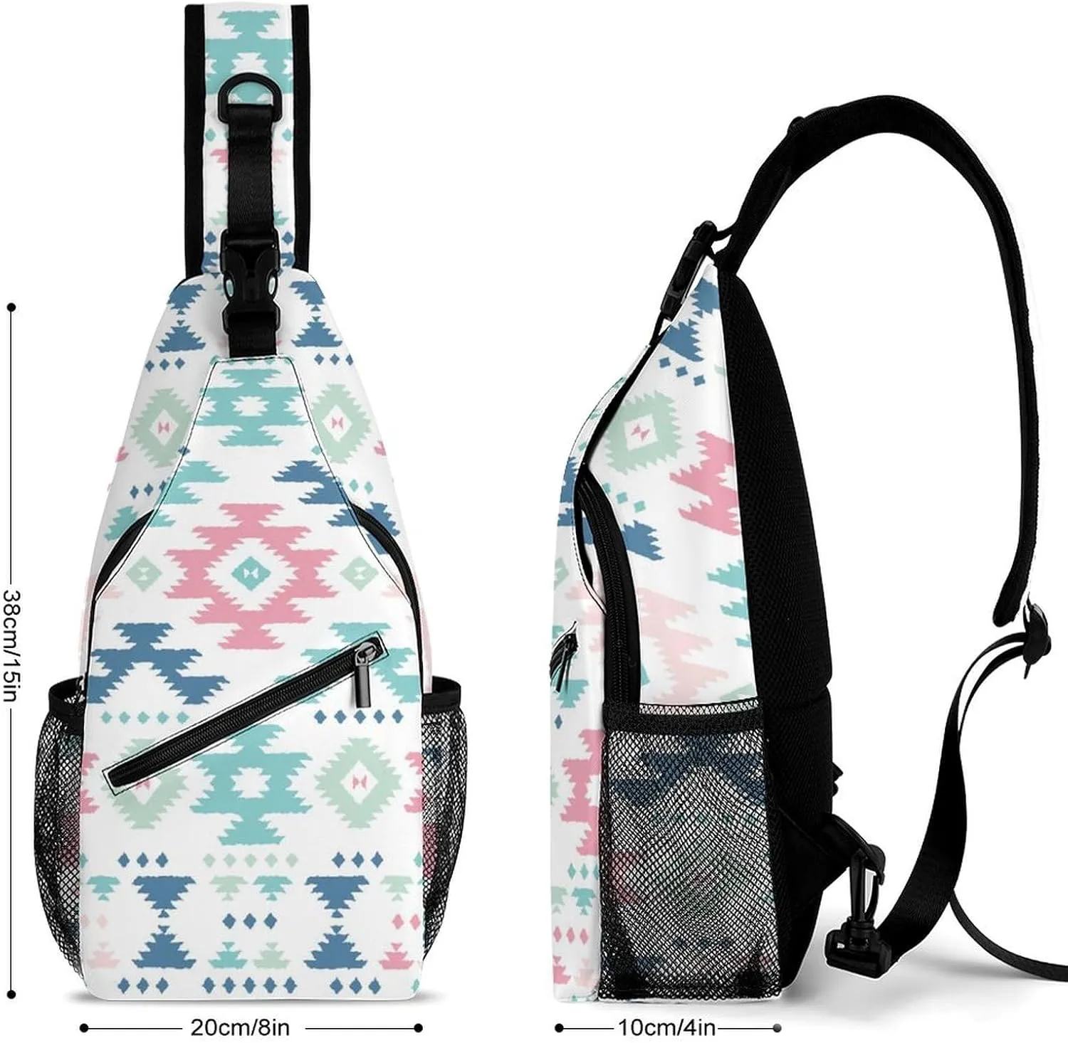 Geometric Ethnic Tribal Sling Backpack, Crossbody Shoulder Bag, Chest Bags for Outdoor Travel Fitness