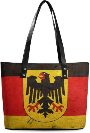 German Flag with The German Eagle Printed Purses and Handbags for Women Vintage Tote Bag Top Handle Ladies Shoulder Bags for Shopping Travel