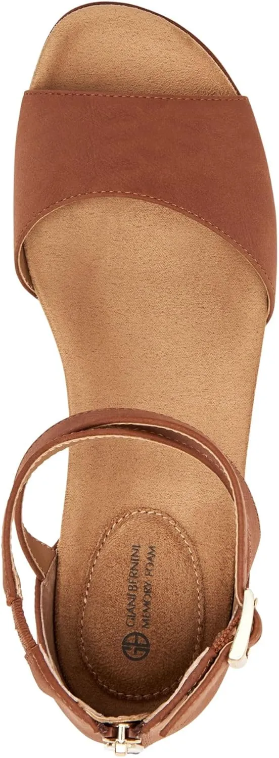 Giani Bernini Womens Ellenaa Memory Foam Ankle Strap Wedge Sandals