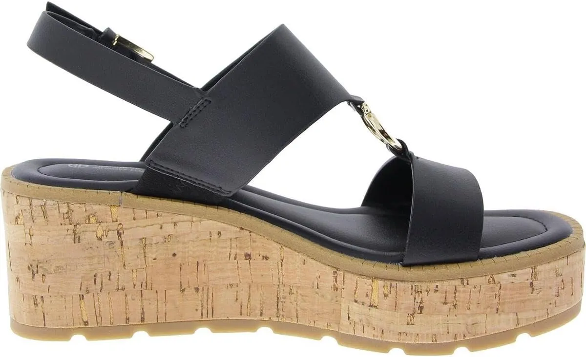 Giani Bernini Womens Harper Faux Leather Open Toe Wedge Sandals