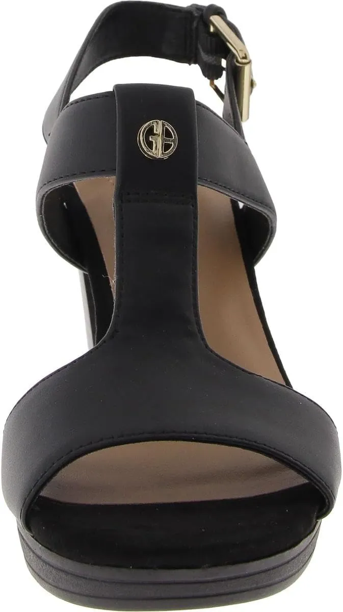 Giani Bernini Womens Paulette Faux Leather Buckle Slingback Sandals