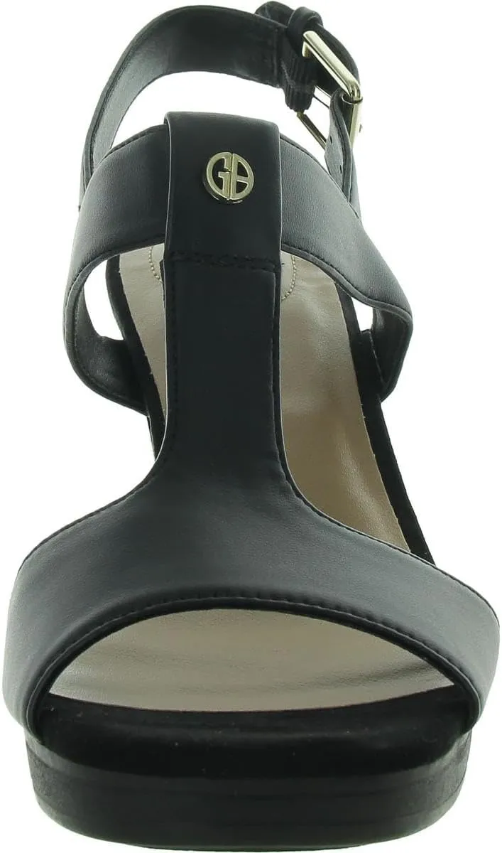 Giani Bernini Womens Paulette Faux Leather Buckle Slingback Sandals
