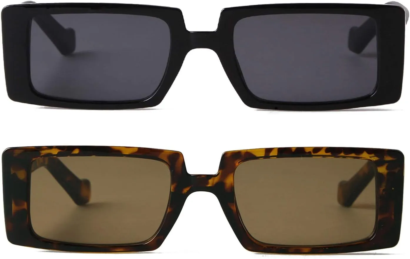 GIFIORE Trendy Rectangle Sunglasses Retro Cool 90s Vintage Fashion Narrow Square Frame Sun Glasses UV400 Protection
