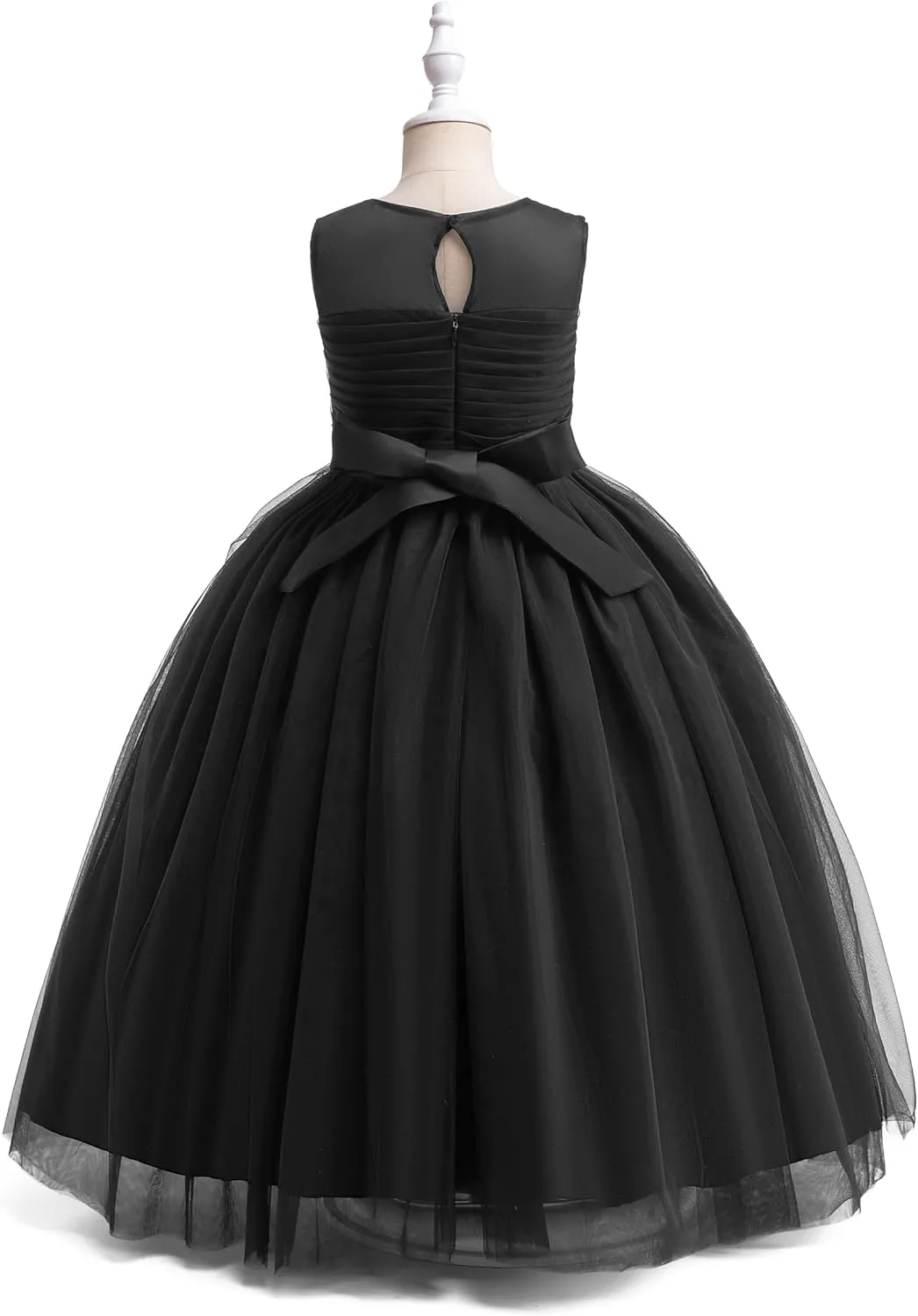 Glamulice Flower Girl Wedding Dress Tulle Long A Line Holiday Birthday Party Ball Gown Girls Formal Pageant Maxi Dresses