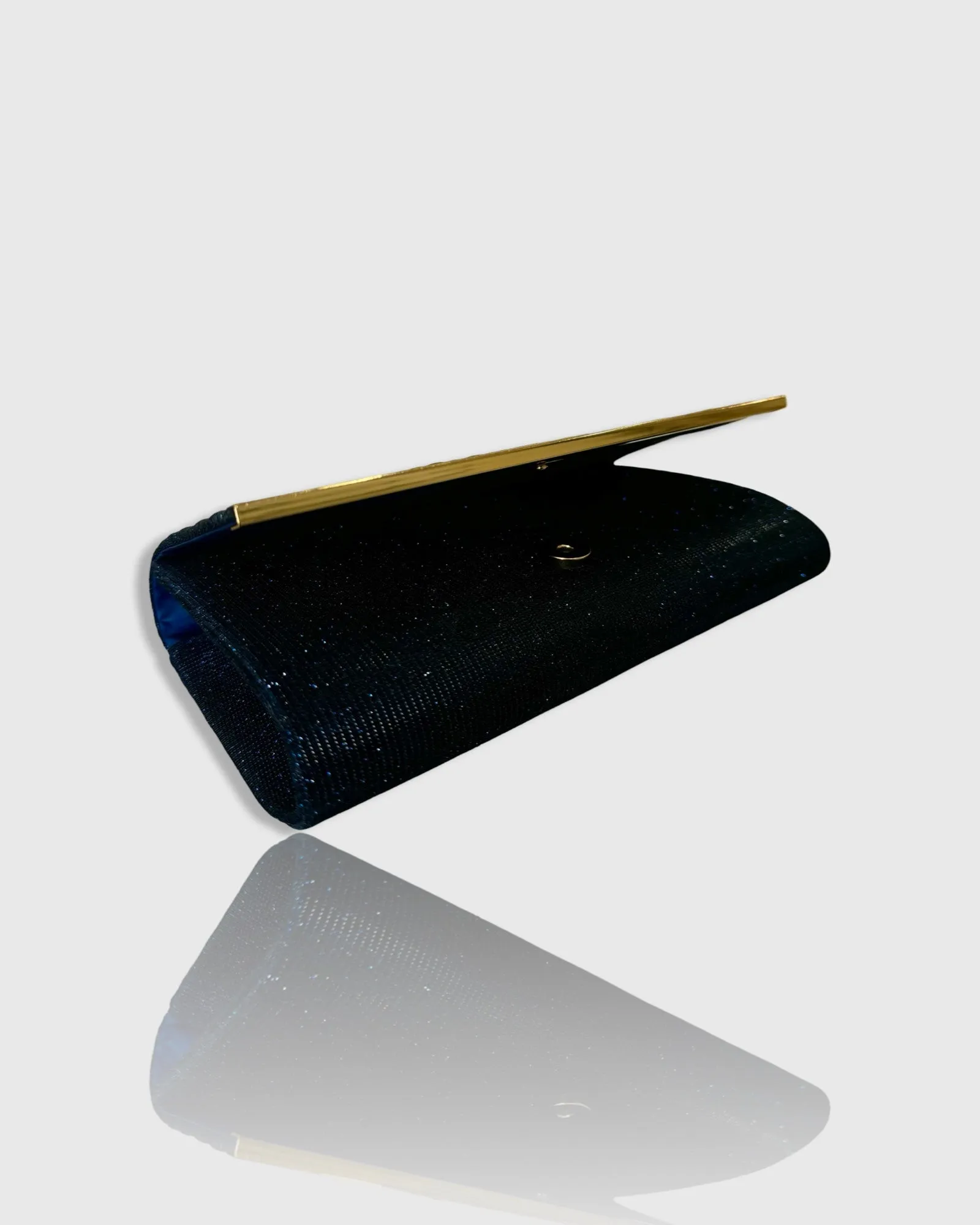 Glitter Ruched Evening Clutch