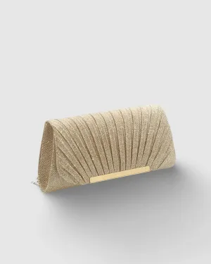 Glitter Ruched Evening Clutch