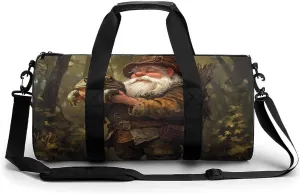 Gnome Hunting Toad Frog Forests Compact Gym Bag Travel Duffel Bags Lightweight Foldable Sports Tote Gymbag