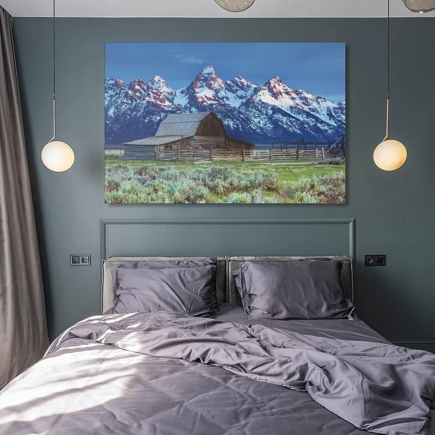 Grand Teton National Park, Jackson Hole Wyoming, Moulton Barn Natural Landscape Still Life Prints Canvas Wall Art Posters Room Aesthetics And Decor Home Modern Living Room Decor Gifts12x18inch(30x45cm