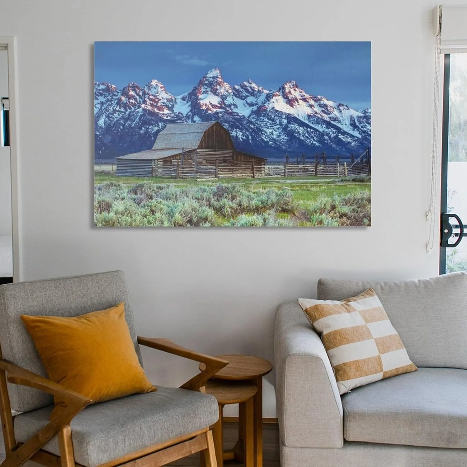 Grand Teton National Park, Jackson Hole Wyoming, Moulton Barn Natural Landscape Still Life Prints Canvas Wall Art Posters Room Aesthetics And Decor Home Modern Living Room Decor Gifts12x18inch(30x45cm