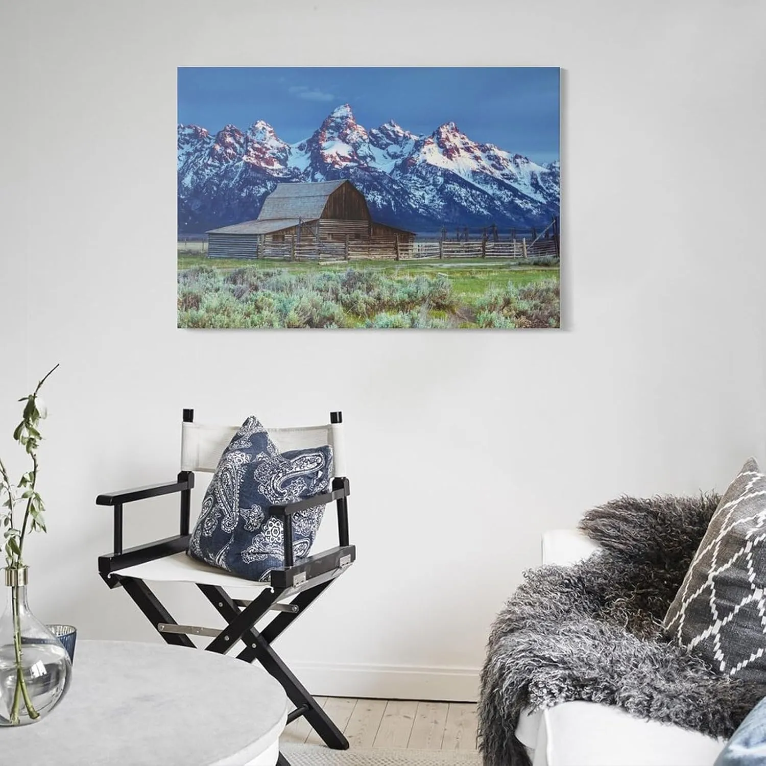 Grand Teton National Park, Jackson Hole Wyoming, Moulton Barn Natural Landscape Still Life Prints Canvas Wall Art Posters Room Aesthetics And Decor Home Modern Living Room Decor Gifts12x18inch(30x45cm