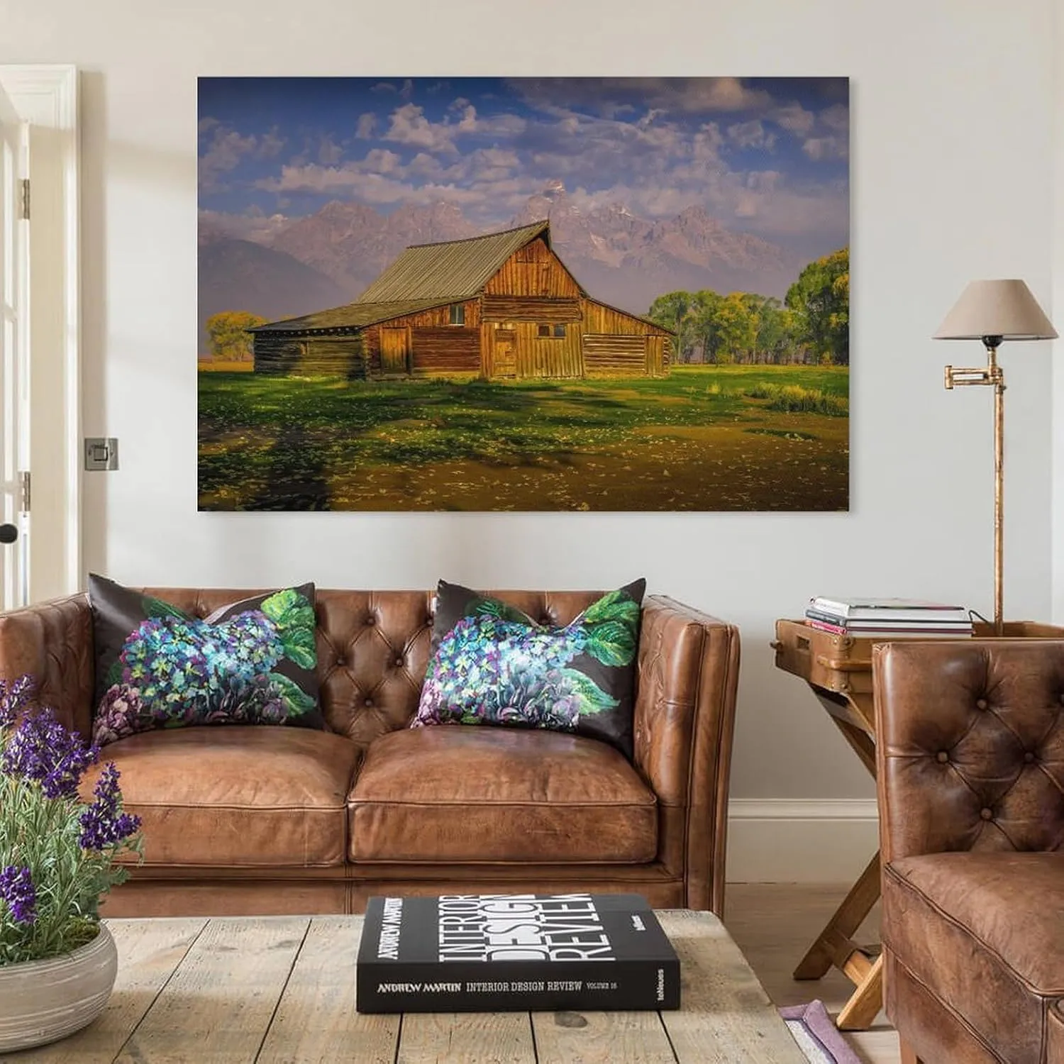 Grand Tetons Rustic Moulton Barn Natural Landscape Still Life Prints Canvas Wall Art Posters Room Aesthetics And Decor Home Modern Living Room Decor Gifts16x24inch(40x60cm)