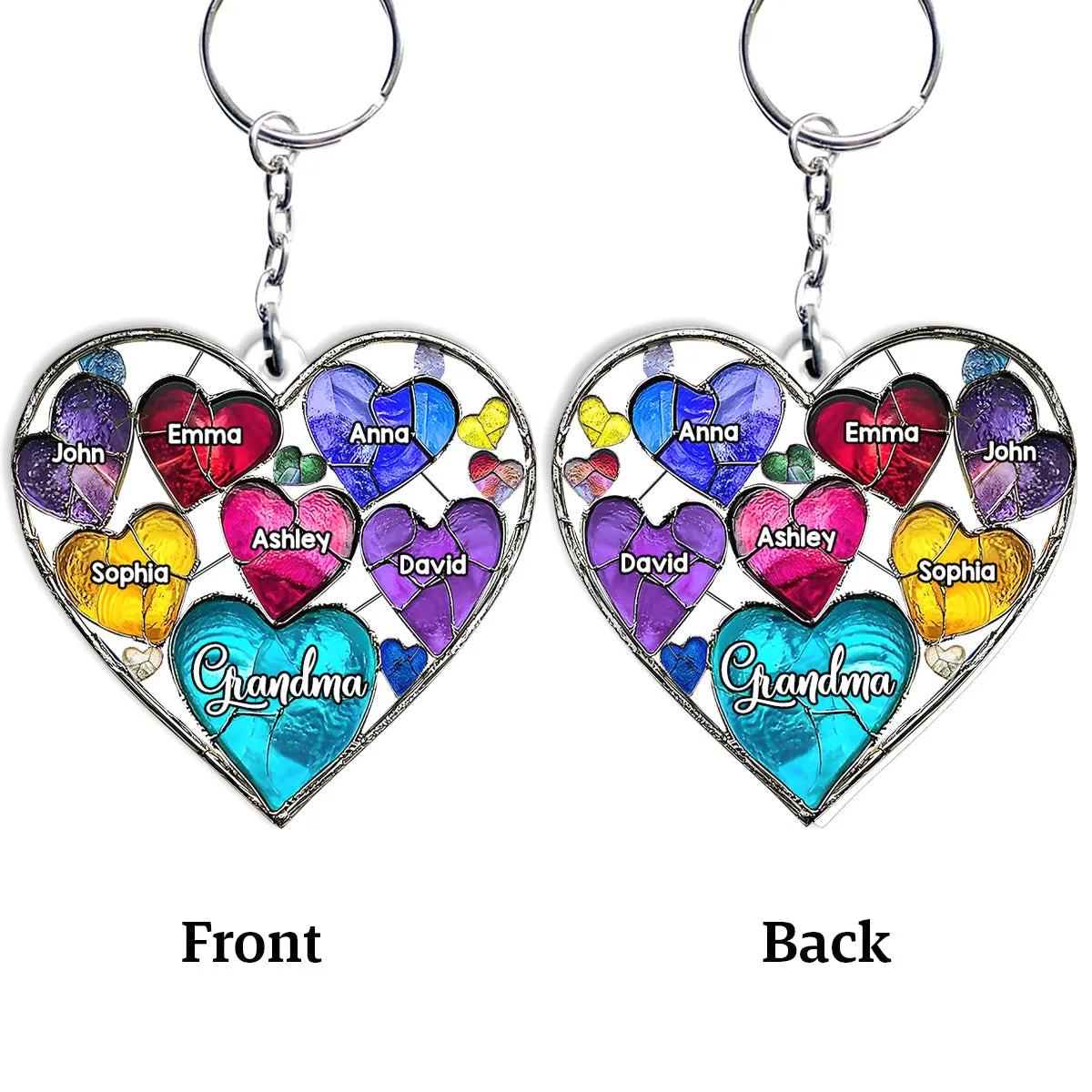Grandma's Mom's Sweethearts - Personalized Grandma Keychain