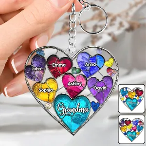 Grandma's Mom's Sweethearts - Personalized Grandma Keychain