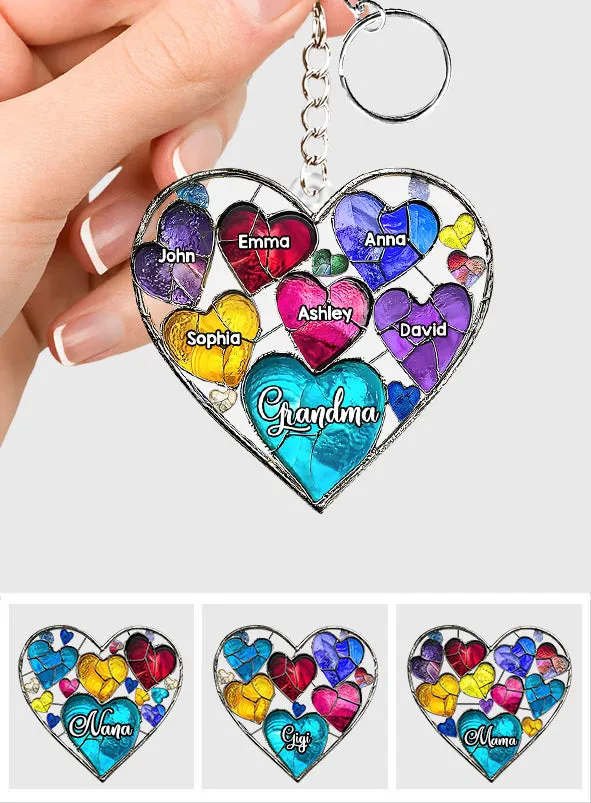Grandma's Mom's Sweethearts - Personalized Grandma Keychain