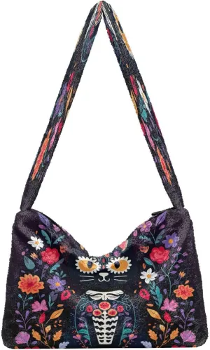Green Leaves Modern Woman Shoulder Bag, Shoulder Tote Bag, Autumn Handbags