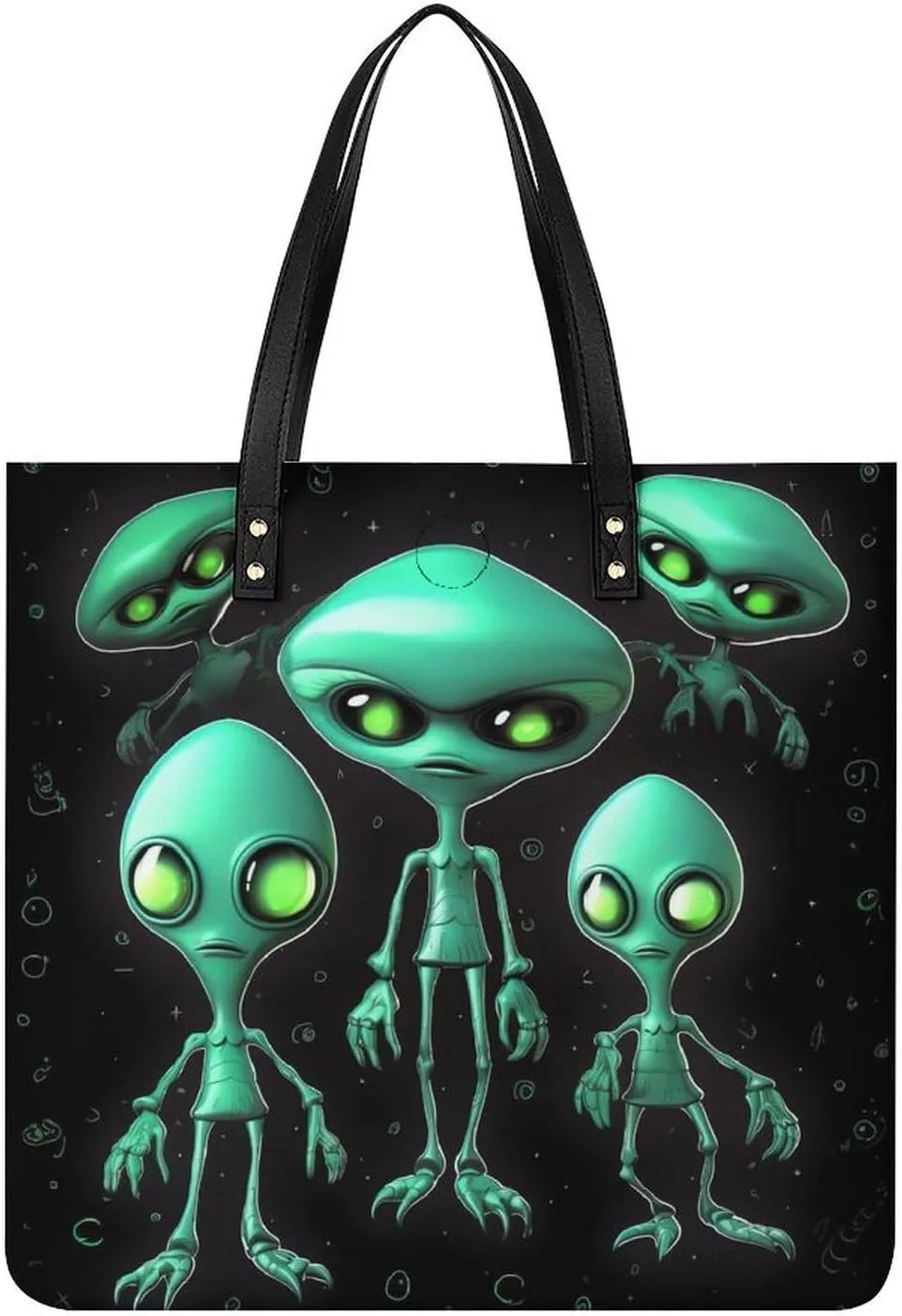 Grocery Bags Aliens Bag for Women Lightweight Beach Bag Shoulder Bags for Travel Shopping Work Handbag