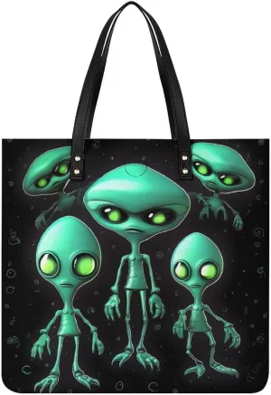 Grocery Bags Aliens Bag for Women Lightweight Beach Bag Shoulder Bags for Travel Shopping Work Handbag