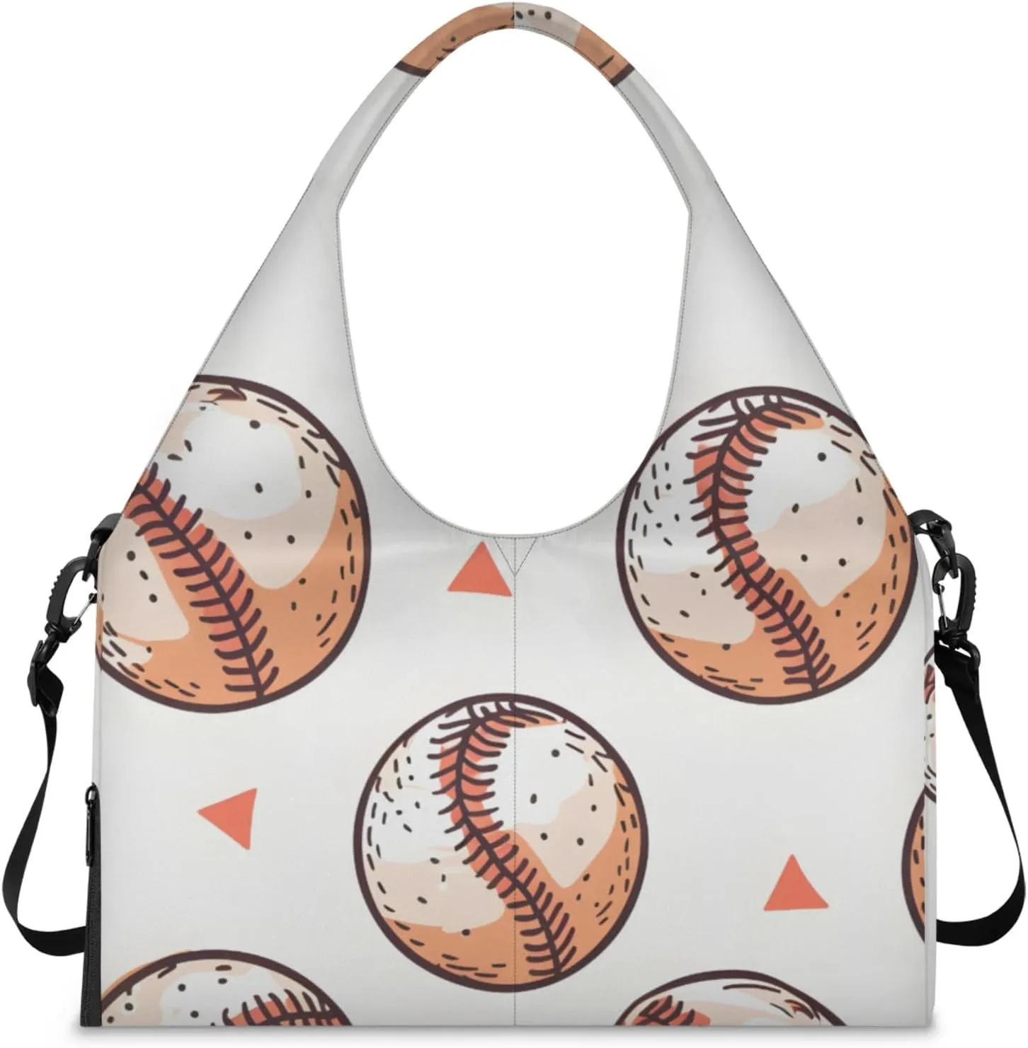 Gym Bag for Women Baseballs Cartoon Duffel Bag with Shoe Compartment and Yoga Mat Holder Portable Weekender Bags Travel Tote Bags