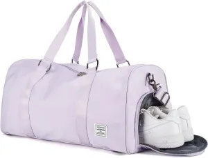 Gym Bag for Women Men with Shoe Compartment,Small Travel Duffle Bags for Traveling Overnight Weekender Personal Item Travel Bag Large Sport Workout Bag Purple