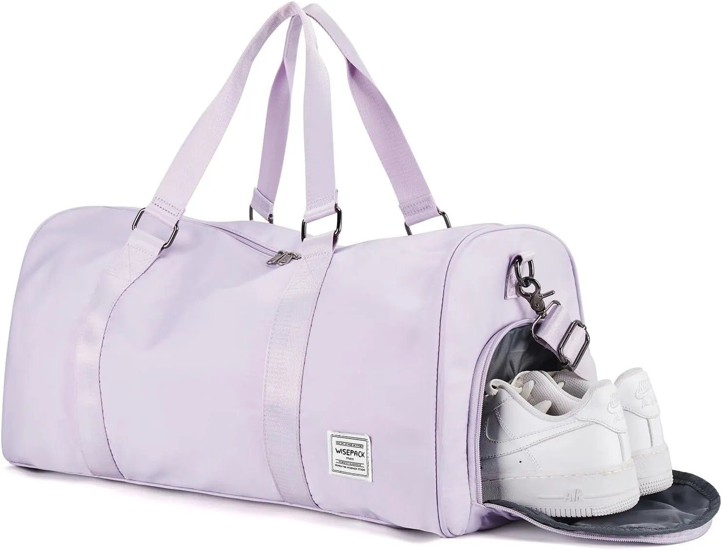 Gym Bag for Women Men with Shoe Compartment,Small Travel Duffle Bags for Traveling Overnight Weekender Personal Item Travel Bag Large Sport Workout Bag Purple