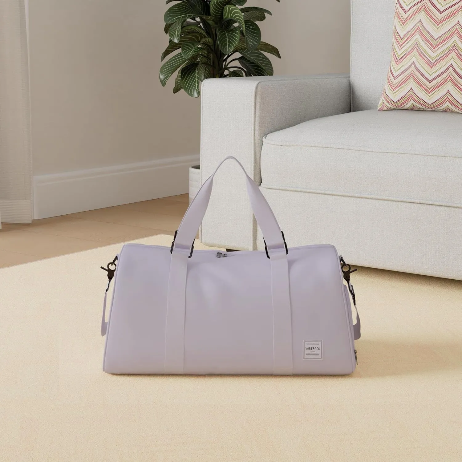 Gym Bag for Women Men with Shoe Compartment,Small Travel Duffle Bags for Traveling Overnight Weekender Personal Item Travel Bag Large Sport Workout Bag Purple