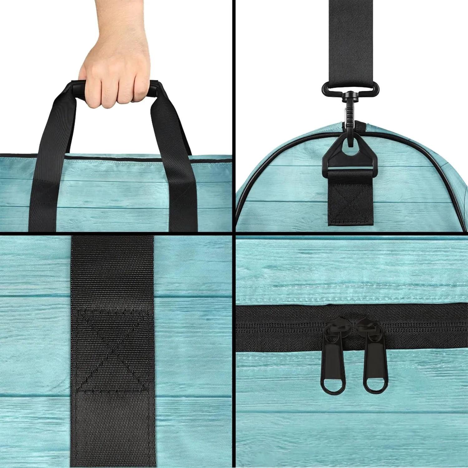 Gym Bag for Women Men Wood Texture Summer Beach Travel Duffle Bag with Shoe Compartment Waterproof Sports Tote Bags Large Overnight Weekender Bags for Travel Swimming Gym Yoga Dance