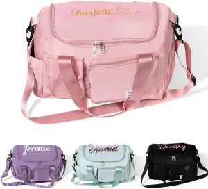 Gym Bag for Women Personalized - Custom Name on the Travel Duffel Bag with Large Capacity, Multi-compartment Waterproof Weekend Bags for Gym, Sports, Travel, Fitness & Workout