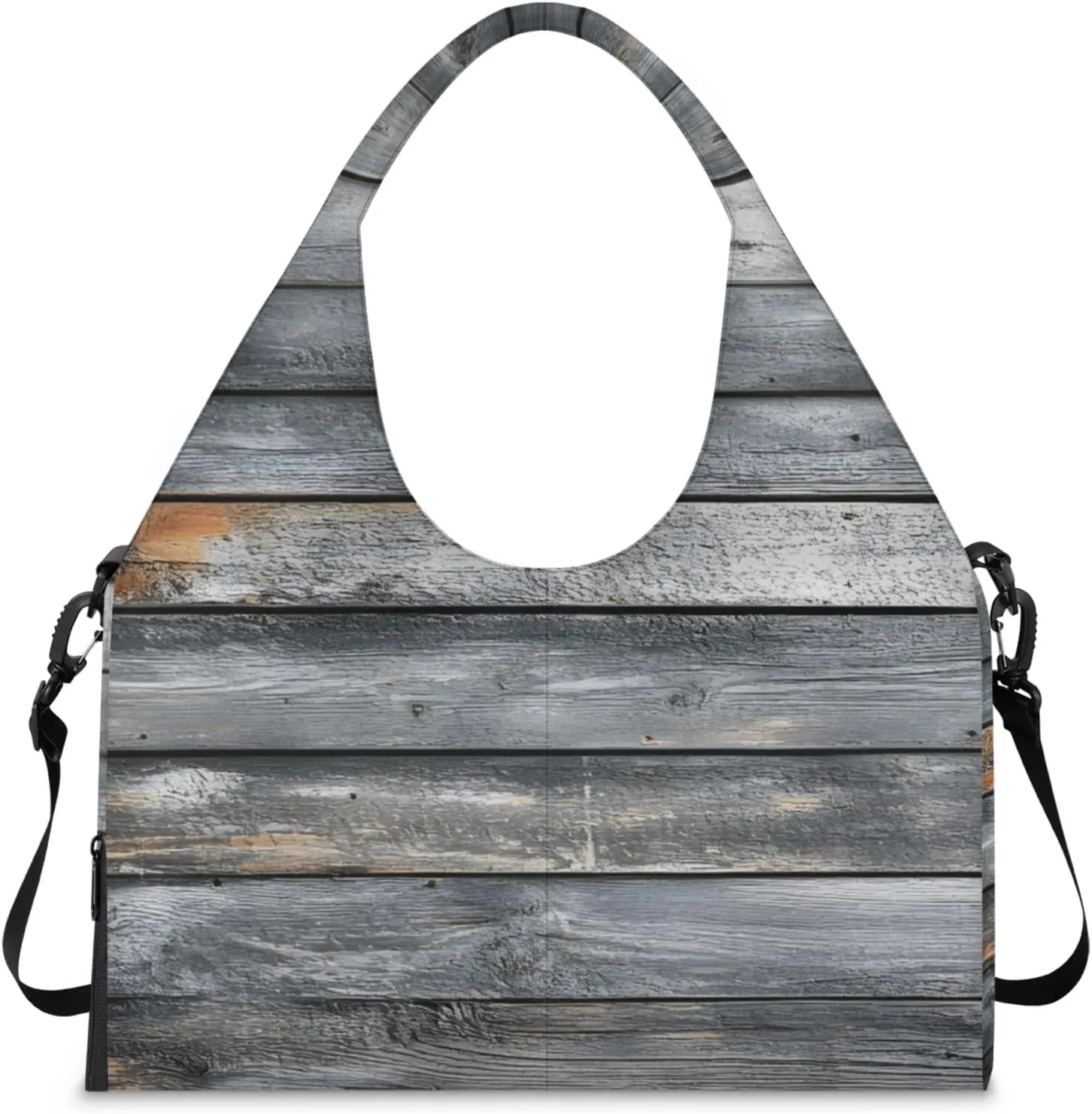 Gym Bag for Women Wood Print Duffel Bag with Shoe Compartment and Yoga Mat Holder Portable Weekender Bags Travel Tote Bags