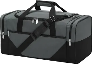 Gym Bag Sport Duffle Bag for Men - 21 in Weekender Travel Bag with Trolley Sleeve (Gray)