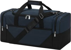 Gym Bag Sport Duffle Bag for Men - 21 in Weekender Travel Bag with Trolley Sleeve (Navy)