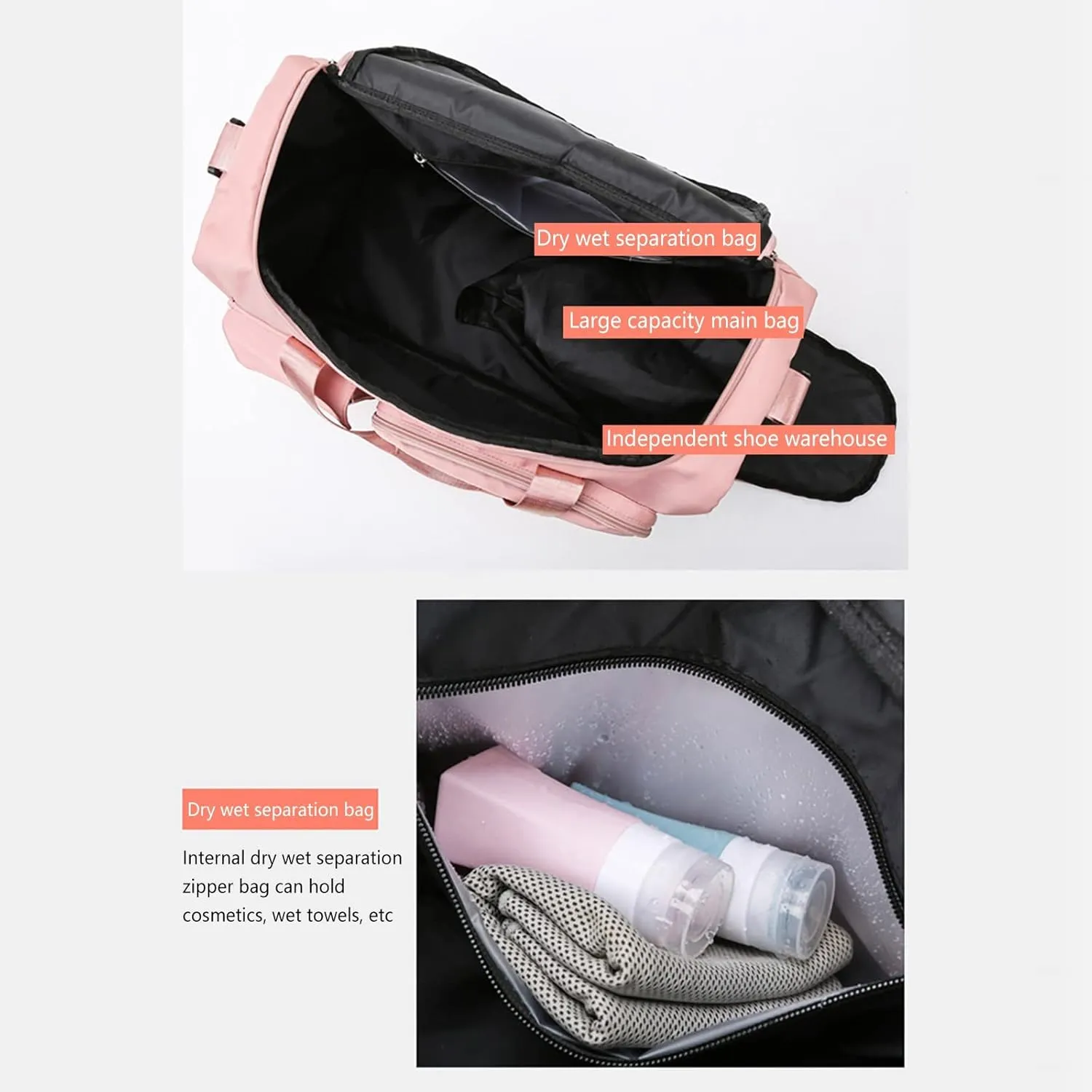 Gym Bag with Shoes Compartment,28L Duffel Bag Men,Reusable Overnight Bag for Workout Yoga Sports Travel